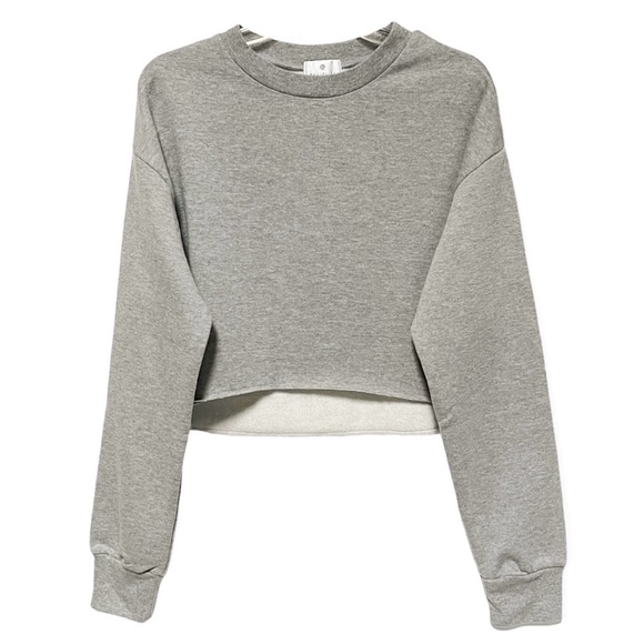 Socialite Crop Gray Sweatshirt - Picture 2 of 8
